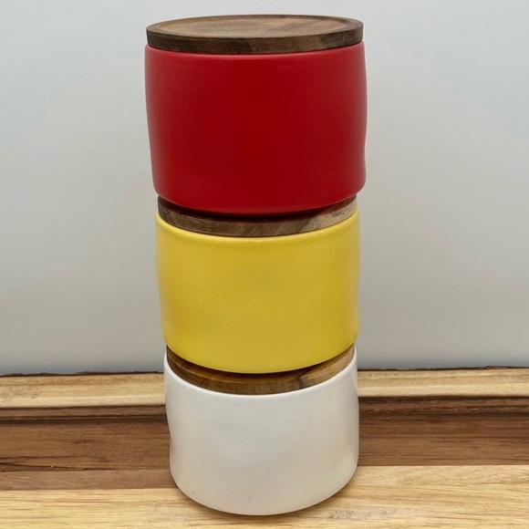 RAE DUNN ceramic condiments stackable for Ketchup, Mayonnaise, and Mustards!!! - Picture 3 of 7